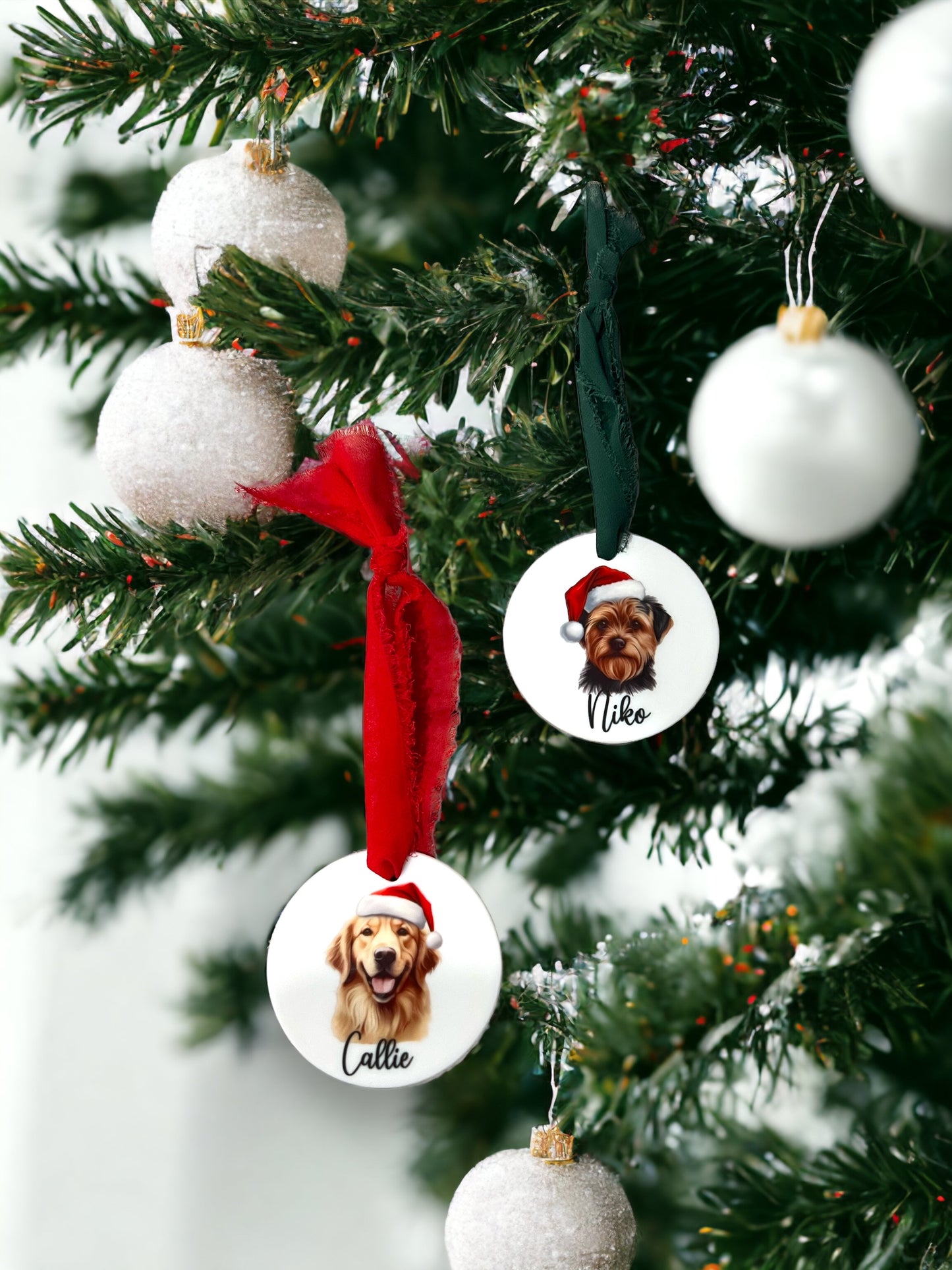 Personalized Ceramic Dog Ornament | Holiday Collection ๐