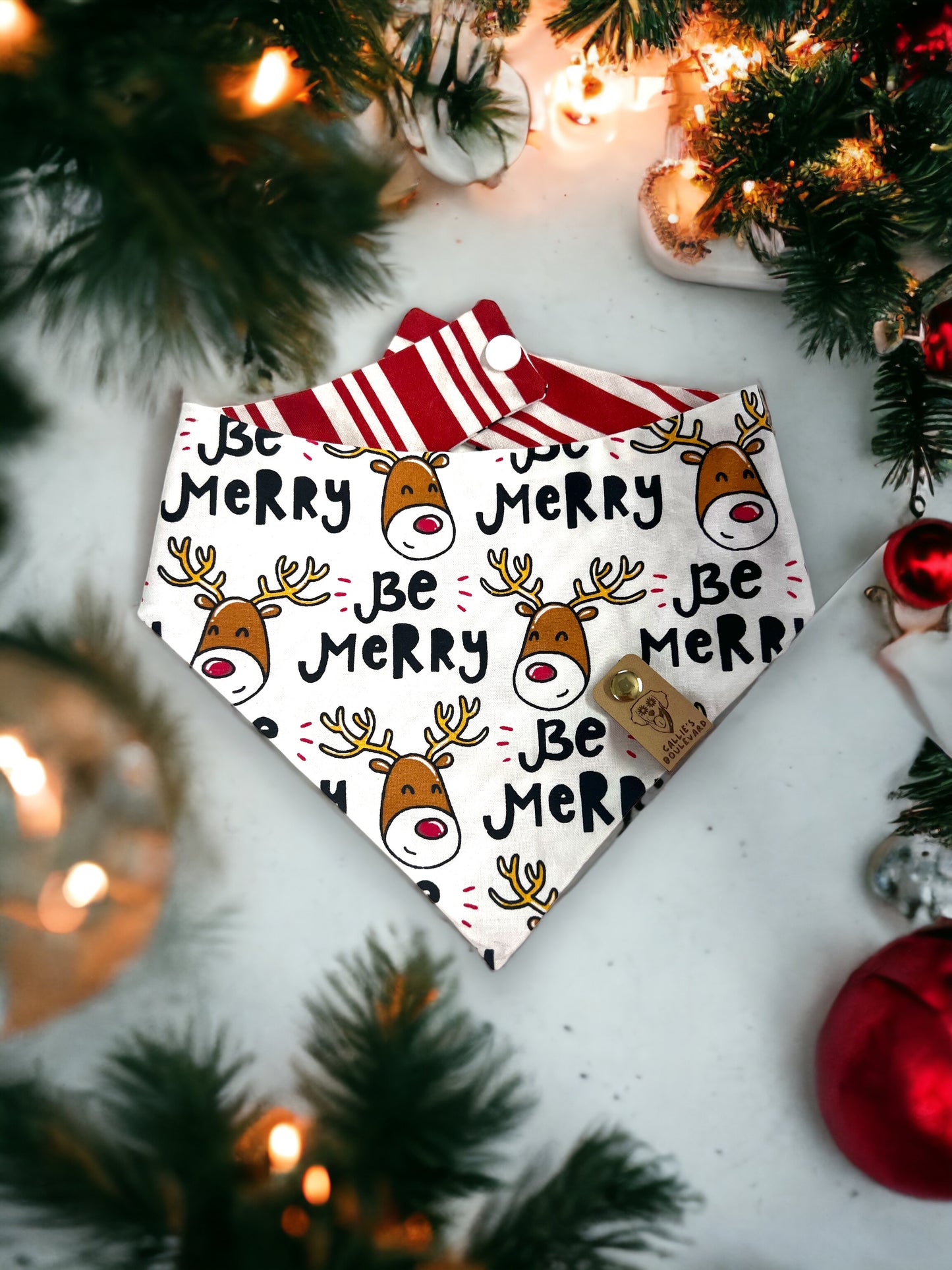 Red-Nosed Reindeer Reversible Bandana | Holiday Collection π