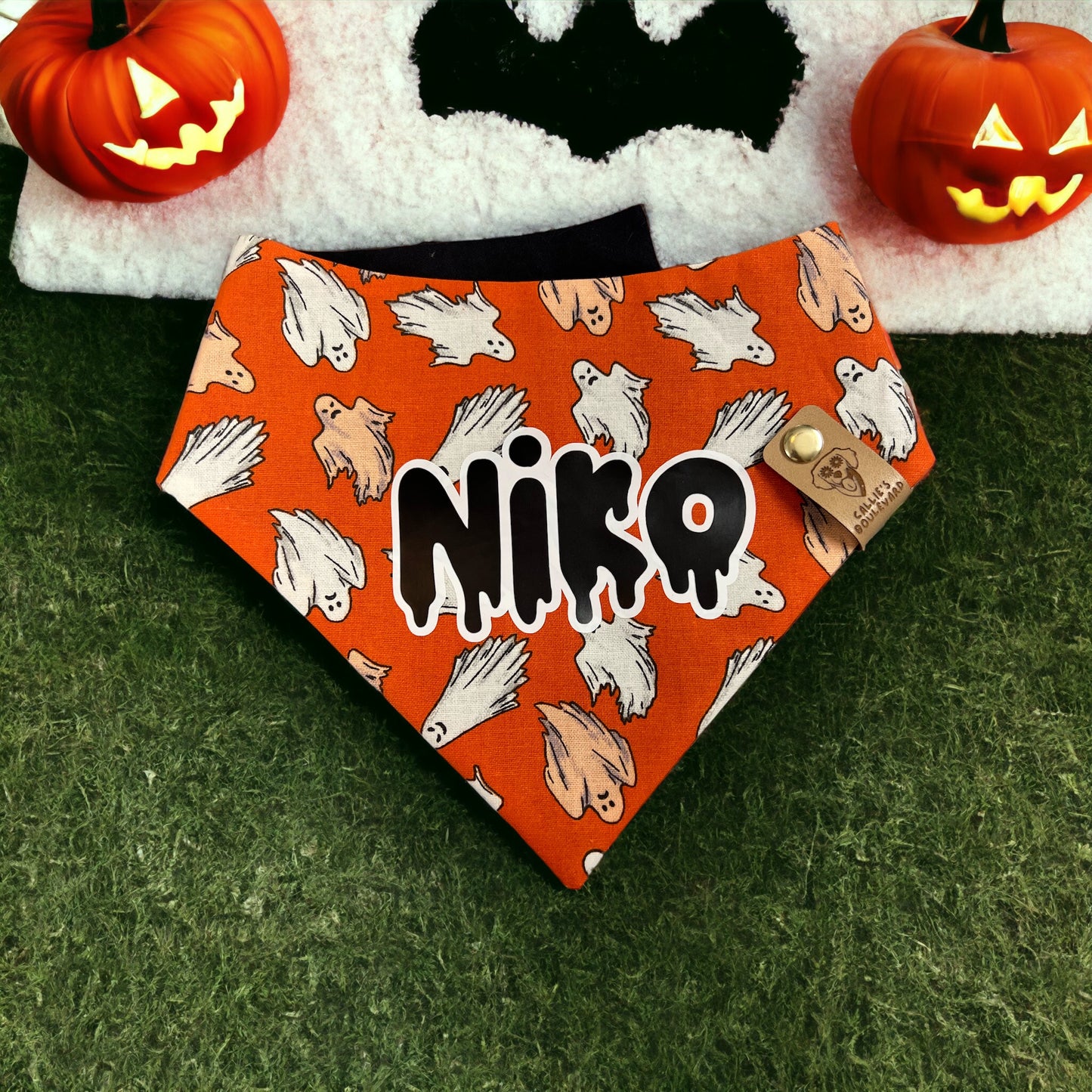 Bad & Boo-gie Bandana ( Glows in the Dark) | Halloween Pet Accessories