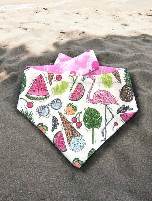 Tropical Flamingo Bandana | Tail Waggin’ Summer Collection ☀️