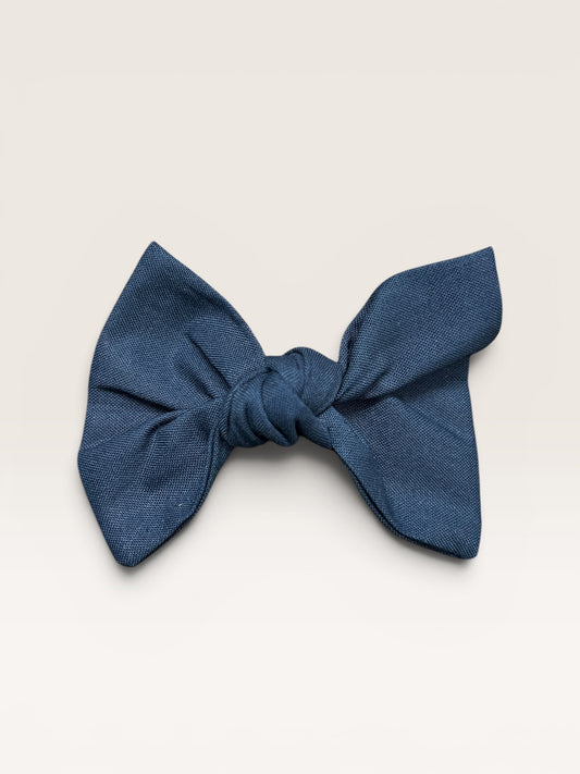 Navy Knotted Clip-On Bow | Pet Accessories