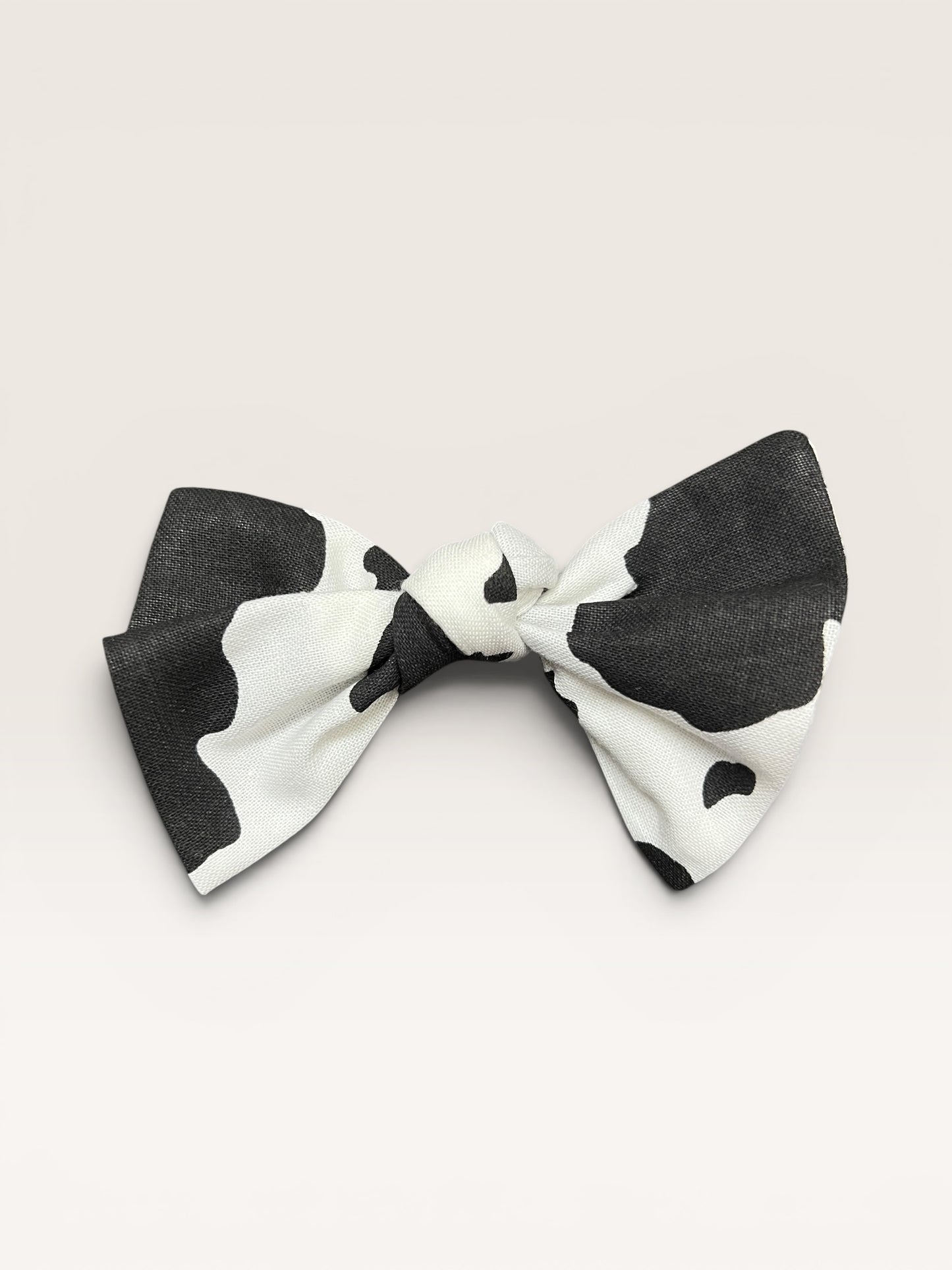 Cow Print Knotted Clip-On Bow | Pet Accessories