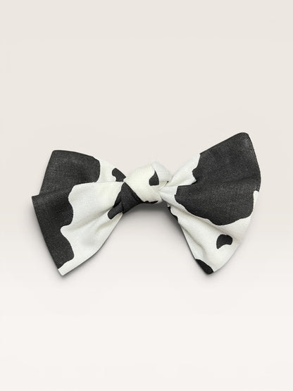 Cow Print Knotted Clip-On Bow | Pet Accessories