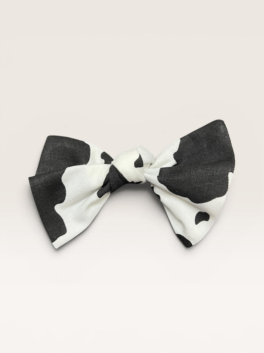 Cow Print Knotted Clip-On Bow | Pet Accessories