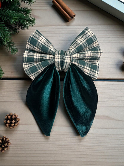 Velvet Christmas Sailor Bow tie | Wrapped in Boulevard Collection 🎄