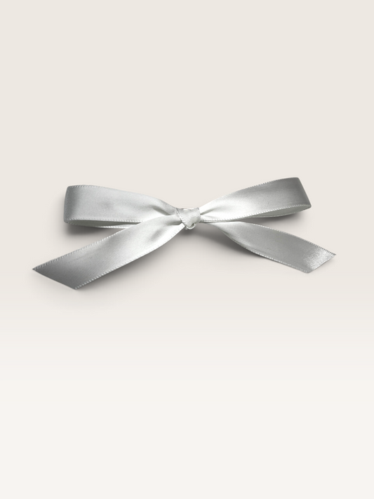 White ribbon Clip-On Bow