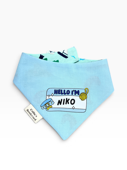 Blue Name Tag Bandana | Dog Mom Essentials