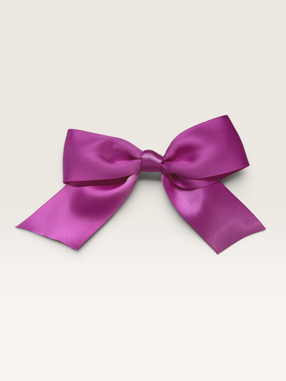 Dark Pink Ribbon Clip-On Bow