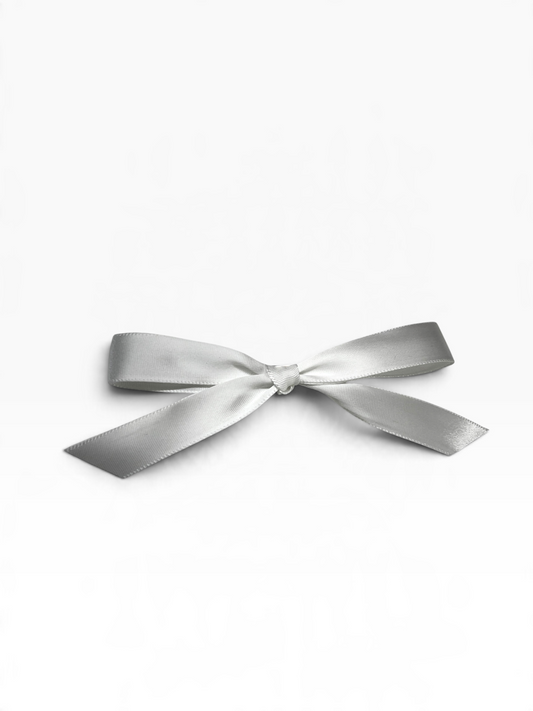 White ribbon Clip-On Bow