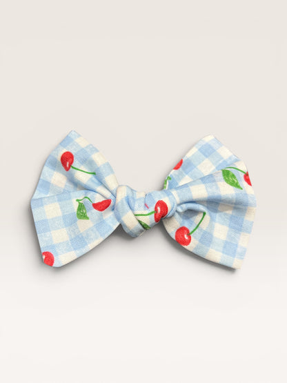 Cherry Knotted Clip-On Bow | Pet Accessories