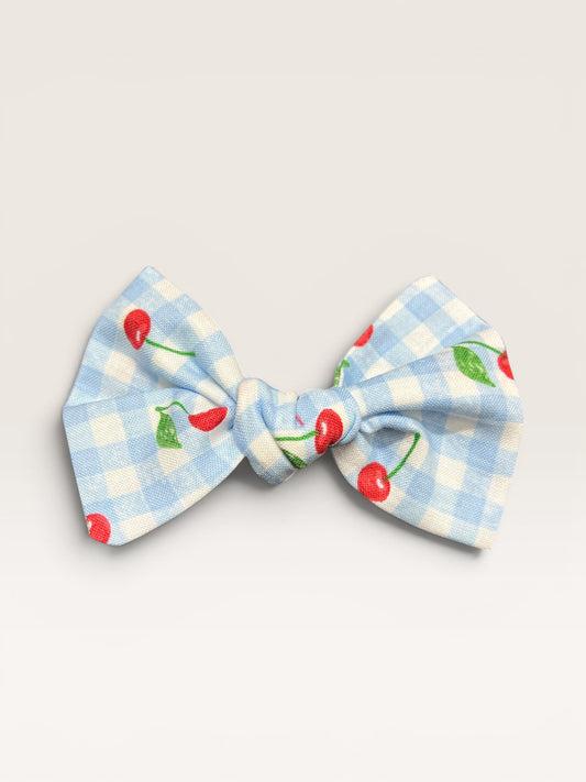 Cherry Knotted Clip-On Bow | Pet Accessories