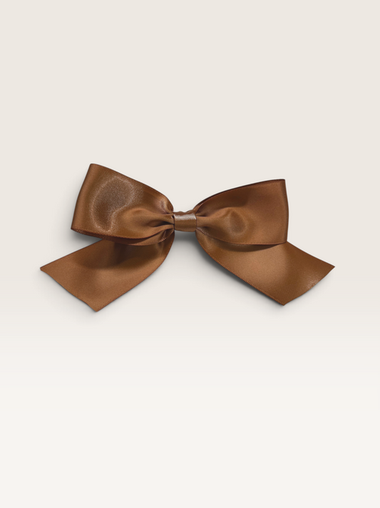 Light Brown Ribbon Clip-On Bow