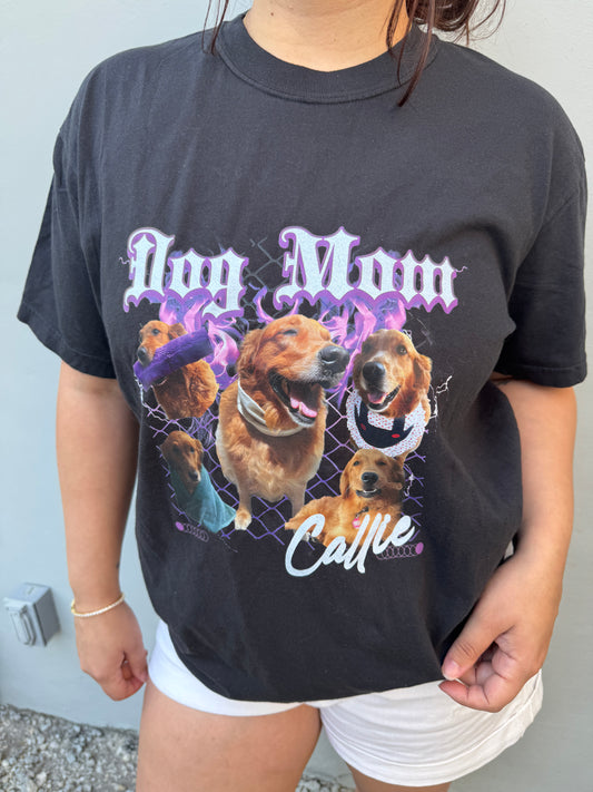Custom Dog Mom Pet Portrait Collage T-shirt