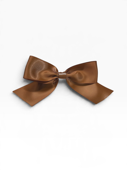 Light Brown Ribbon Clip-On Bow