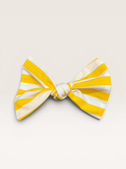 Yellow Stripes Knotted Clip-On Bow | Pet Accessories