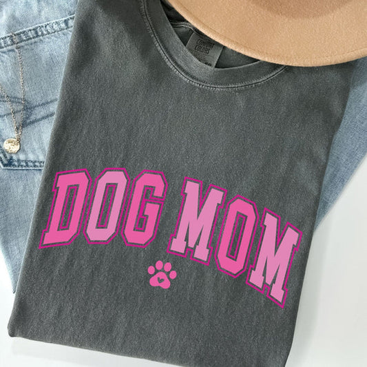Pink Dog Mom with Paw Print | Dog Mom Apparel