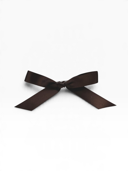 Dark Brown Ribbon Clip-On Bow