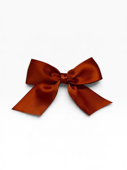 Burnt Orange Ribbon Clip-On Bow