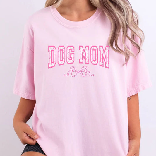 Varisty Dog Mom with Bow | Dog Mom Apparel