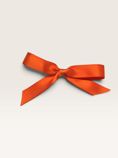 Orange Ribbon Clip-On Bow