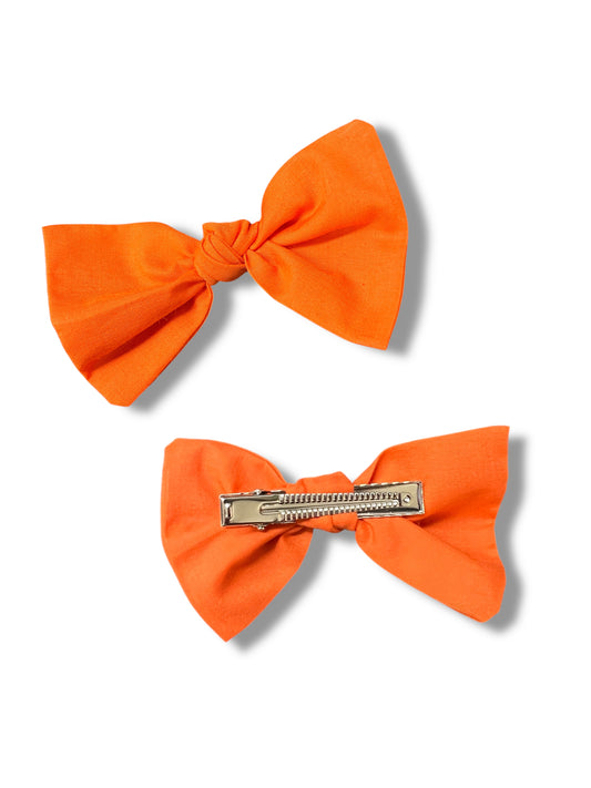 Orange Knotted Clip-On Bow | Pet Accessories