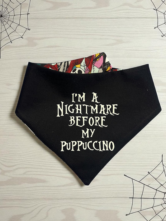 Nightmare Before My Puppuccino ( Glow in the Dark) Bandana| Boolevard After Dark Collection 👻