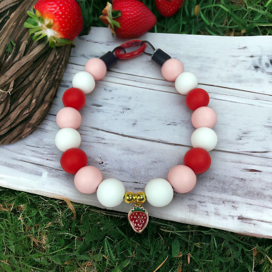 Strawberry Beaded Necklace | Pet Accessories