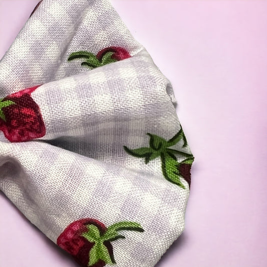 Straberry Plaid Bow Tie | Slip-On Bow Ties