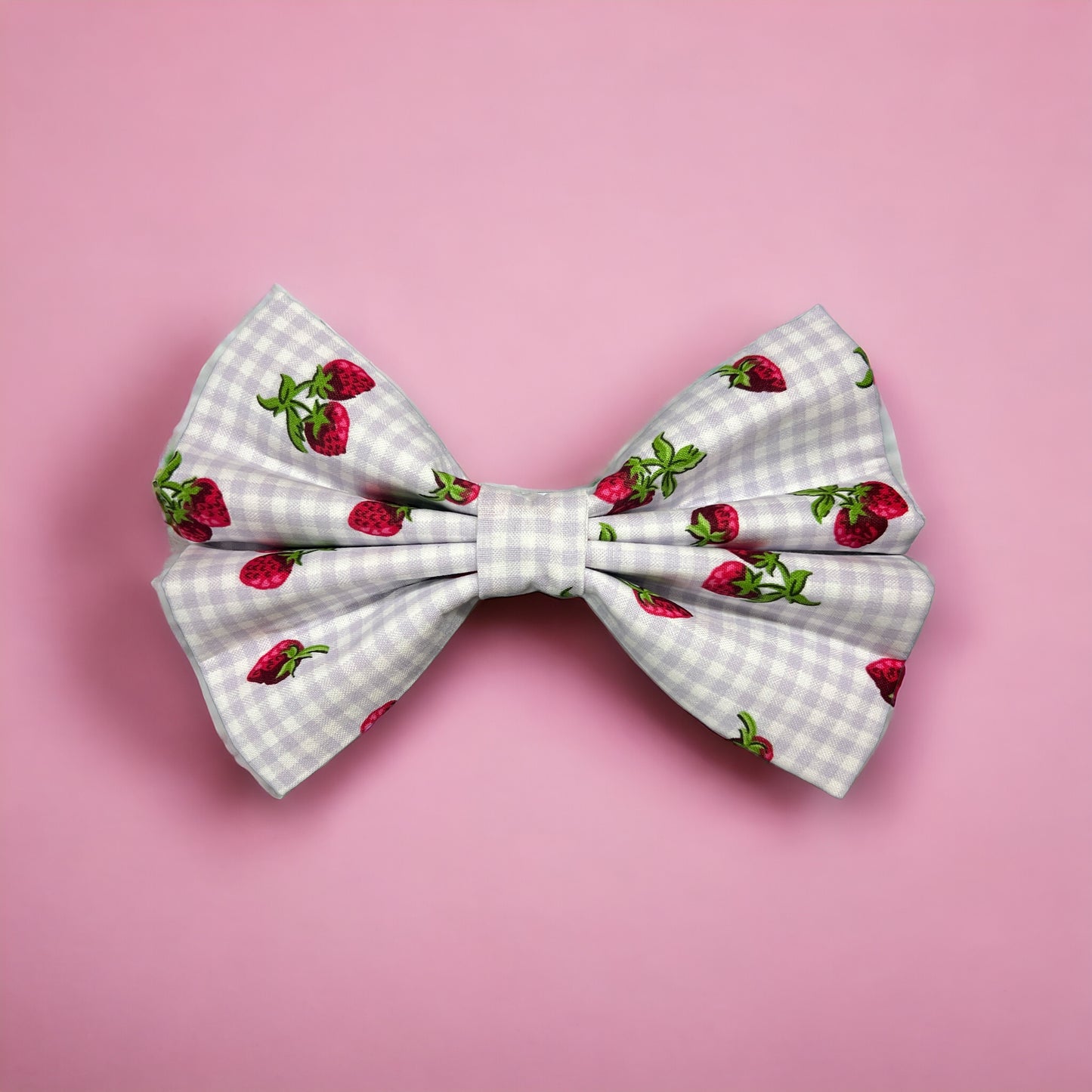 Straberry Plaid Bow Tie | Slip-On Bow Ties