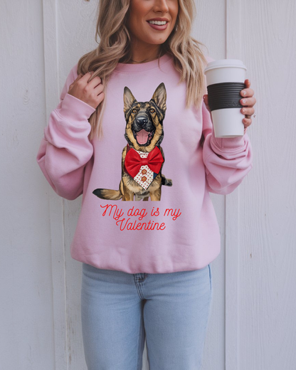 My Dog Is My Valentine Personalized Crewneck | Valentines Day Dog Mom Apparel