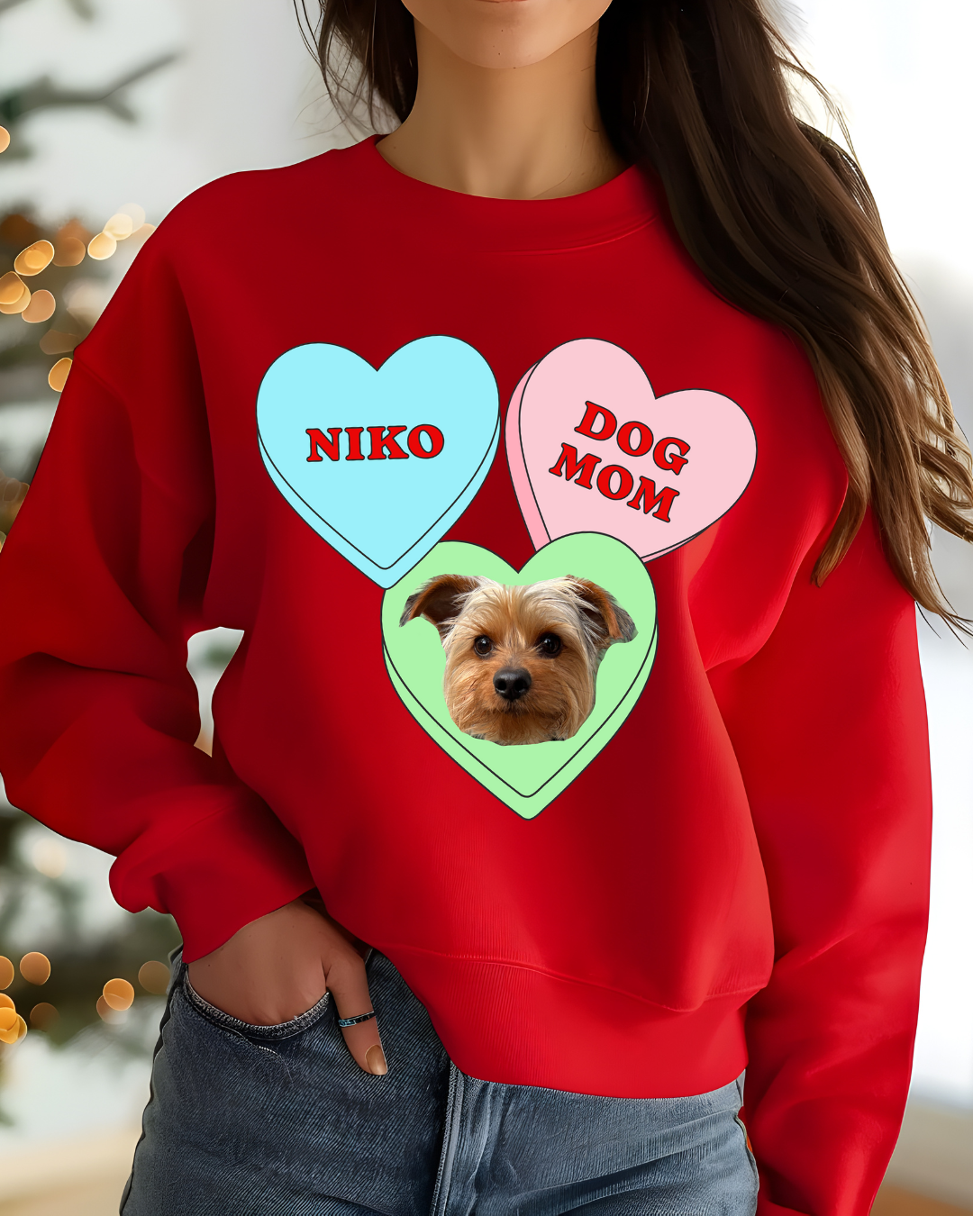 Personalized Conversation Hearts Crewneck| Valentines Day Dog Mom Apparel