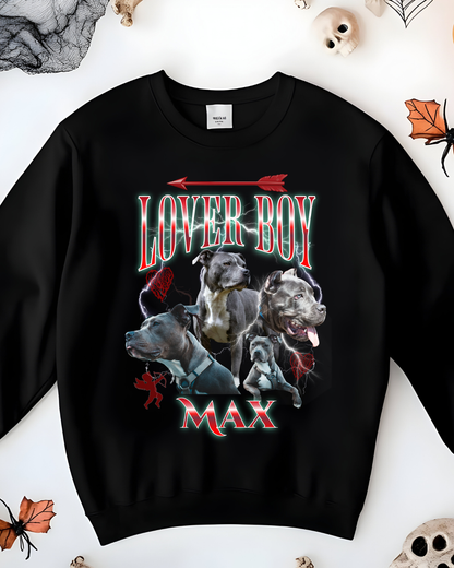 Personalized Lover Boy Crewneck | Valentine's Day Dog Mom Apparel