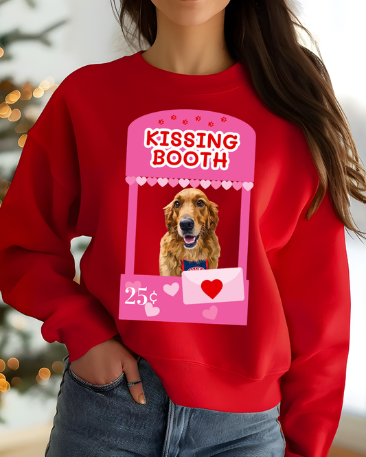 Personalized Kissing Booth Crewneck | Valentines Day Dog Mom Apparel