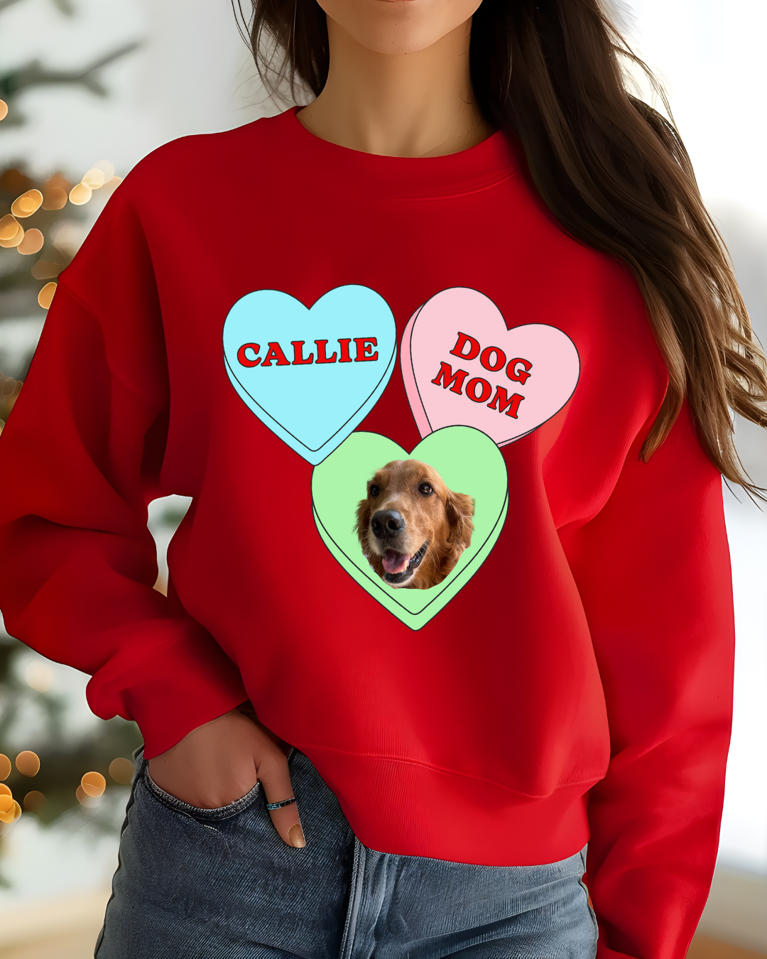 Personalized Conversation Hearts Crewneck| Valentines Day Dog Mom Apparel