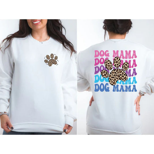 Dog Mom with Lepoard Pawprint | Dog Mom Apparel