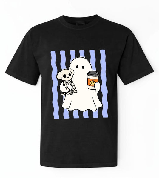 Striped Ghost Dog Mom T-Shirt | Dog Mom Essentials