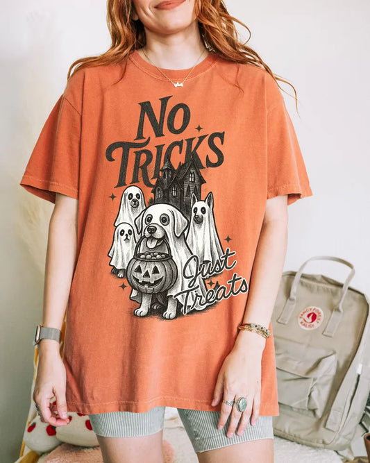 No Tricks Just Treats T-Shirt | Dog Mom Essentials