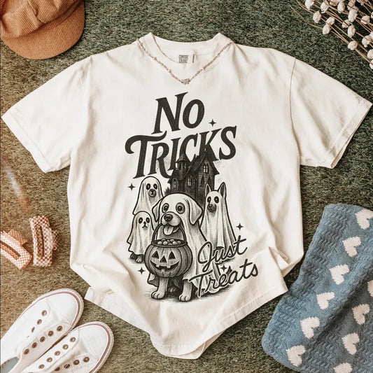 No Tricks Just Treats T-Shirt | Dog Mom Essentials