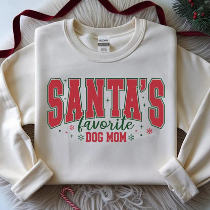 Santa's Favorite Dog Mom | Christmas Dog Mom Apparel 🎄